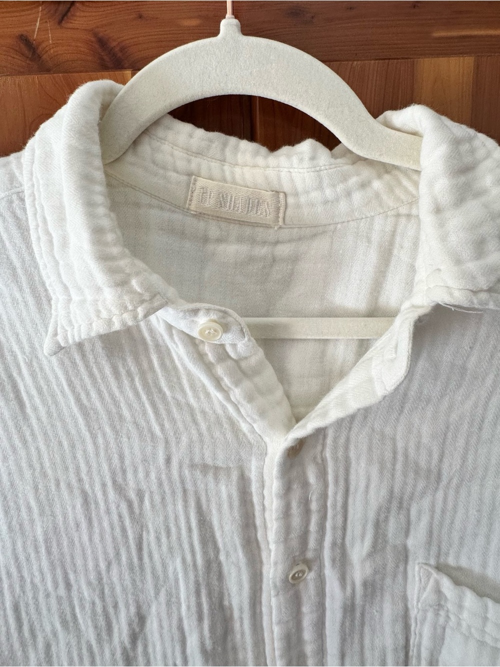 CP Shades White Cotton Gauze Button-Down Shirt - Picture 2 of 5